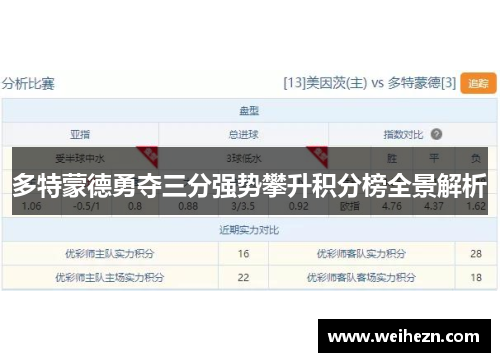 多特蒙德勇夺三分强势攀升积分榜全景解析